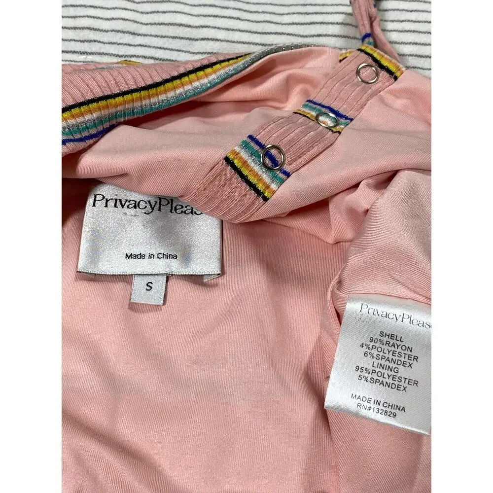Privacy Please Hopewell Metallic Striped Skirt Set Small Y2k 90s Clueless Beachy
